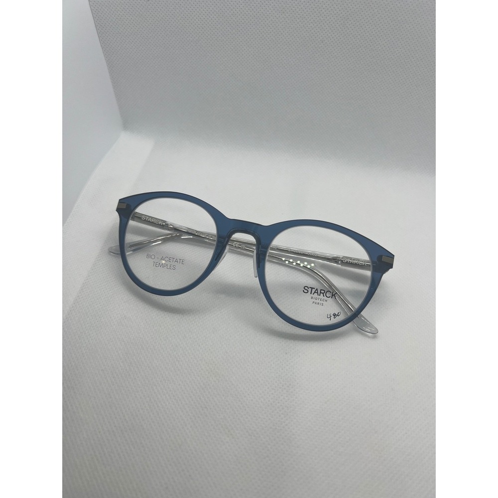 Starckā Biotech Paris Eyeglasses SH2080 0002 Blue Round Frames RX Ready